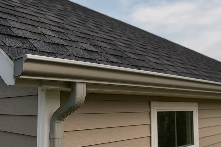 Residential gutter and roofline.