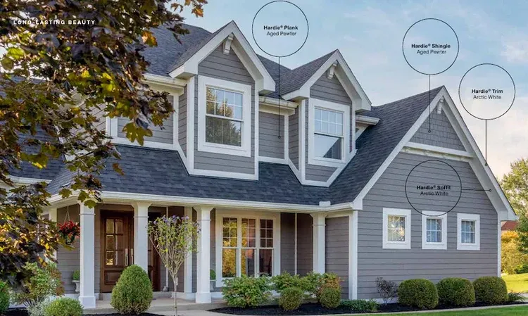 Home exterior with siding details.